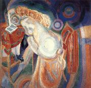 Delaunay, Robert The nude female is reading oil painting on canvas